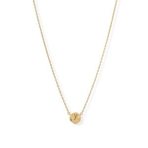 💫 14 Karat Gold Plated Wavy Disc Necklace